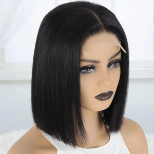 4X4 inch 12A Vietnam stw Glueless bob Wigs human hair lace wig