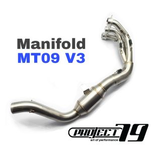 Project79 Exhaust Yamaha MT09 V3 New Full System Manifold Power Boom Stainless Ekzos Motor Muffler QPM02SV Motor Accessories