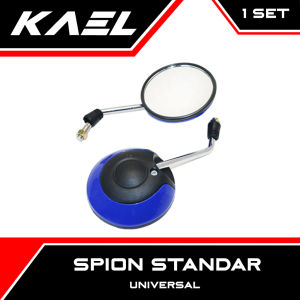 Kaca Spion Standar Model Scoopy Karbu FI eSP Gagang Chrome Bisa Untuk Motor Honda Kanan Kiri Drat Kanan Beat FI eSP Street Sporty Pop/Vario 110-125 Techno/Grand/Spacy/Supra X 125 Fit New/Revo Absolute/Blade Merah-Biru-Hitam-Putih