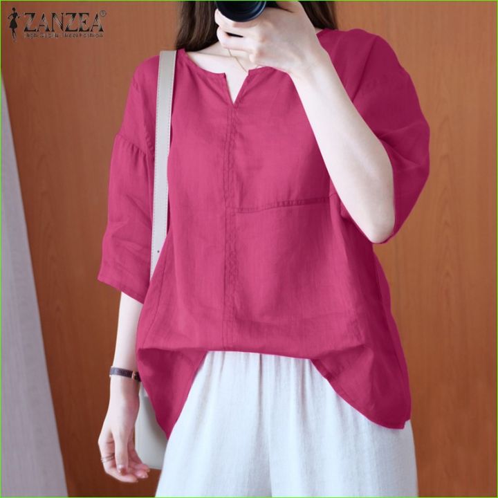 Rulfepy%20ZANZEA%20Purple%20Top%20for%20Women%20Ladies%20Casual%20Loose%20Kaftan%20Tops%20T%20Shirt%20O%20Neck%20Womens%20Solid%20Plain%20Blouse%207.9v%20-%20Image%208