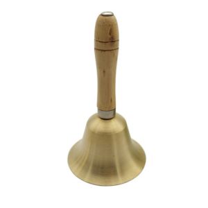 KECTTIO Tay cầm gỗ Chuông tay siêu ồn Di động Đa năng Chuông gọi bằng đồng nguyên chất Trang trí Chắc chắn Chuông tay bằng đồng Người già