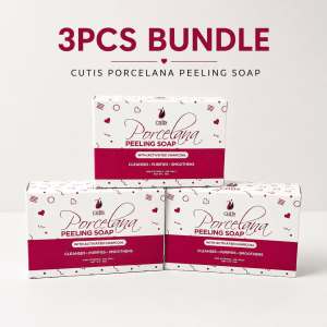 3pcs Bundle Cutis Porcelana Peeling Soap with Activated Charcoal