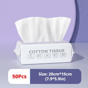 Disposable Face Towel 50/100pcs Soft Cotton Facial Towel Wet & Dry Use Face Wash Makeup Removal Absorbent Skin-Friendly Towel for Women Daily Skincare Travel Gym
