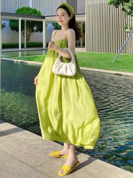 Váy đi biển 2021 màu vàng nổi bật nữ tính - Migu Shop
