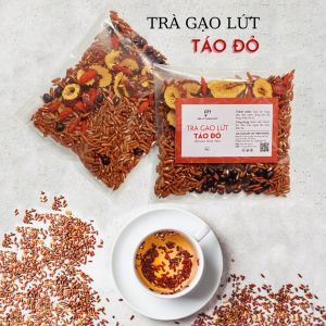 Trà Gạo Lứt Táo Đỏ Giảm Cân Thanh Lọc Cơ Thể Gói 50G - Trà Gạo Lứt Rang 5 Vị Thảo Mộc