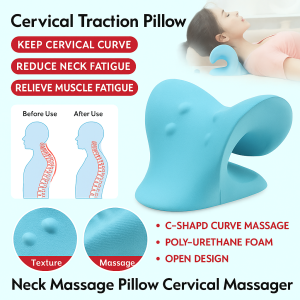 🔥【Cervical Massage Pillow】颈部支撑按摩枕 Neck Correction Pillow Neck Pain Artifact Wealth Bag Eliminate Arch Reverse Arch Traction Cervical Massage Pillow Traction Neck Wealth Bag To Prevent Arch Portable Cervical Support Massage Pillow