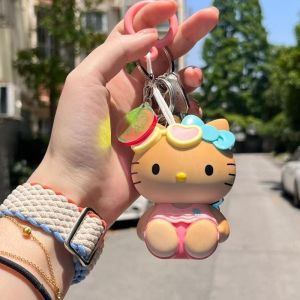 JOYNCLEON Màu sắc thay đổi Hello Kitty gửi bạn bè phim hoạt hình dễ thương đồ trang trí túi móc khóa gắn mặt dây