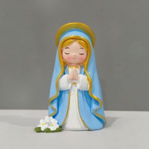 D5JKY Decoration Chibi Virgin Mary Statue Catholic Theme Collectible Christian Ornament Great Religious Themed Gift  Religious Saint Figurine Warm Home Decor