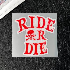 ขี่หรือตายกะโหลกจักรยานกันน้ำรูปลอกรถจักรยานยนต์ร่างกายกระจกหน้ารถสติกเกอร์สะท้อนแสงรถกันชนสติกเกอร์ตกแต่งเลเซอร์หน้าต่าง