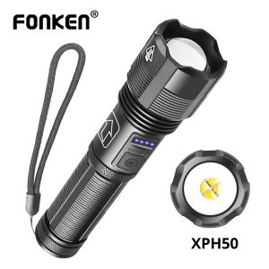 FONKEN Household Super Bright P50 Flashlight Outdoor LED 1000 Lumens Handheld Flashlight USB Rechargeable/5 Modes Zoom Flashlight