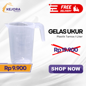 HARGA DISKON !! TANTOS Gelas Ukur Takaran Plastik 1000ml / Gelas Takar 1Lt / 1 Liter Kejora Perabot