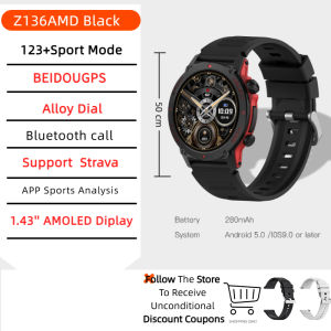 Đồng hồ thông minh PEJE Z136AMD Huyết áp 143 Inch AMOLED HD Màn hình IP68 Cuộc gọi Bluetooth chống nước Đồng hồ thông minh