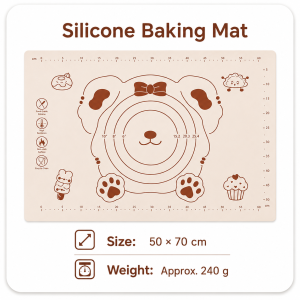 【Pure Care】 Cute Bear Silicone Baking Mat / Non-Stick Food-Grade Silicone Pastry Dough Rolling Mat