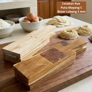 Cetakan Putu Mayang Manual Kayu Kokoh - Kualitas Premium Anti Karat Lubang Kotak / Bulat Besar /Bulat Kecil