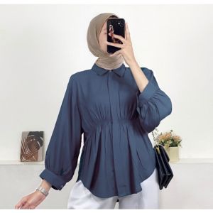 AIKO SHIRT BLOUSE | KEMEJA KERUT WANITA KEKINIAN