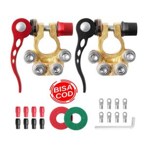 kepala baterai aki RACING SPORT Konektor aki 12V / 24V yang menebal kepala tiang aki klip aki terminal aki klip aki tembaga murni chuck aki mobil