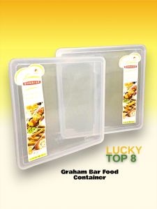 Graham Bar Food Container/Trasparent Square Food Storage/Clear Food Saver/Graham Barupperware/Packing Lunch Box/Dough Container/Food Storage/Stackable Microwave Square Shape Pastry Food Storage/Multipurpose Food Keeper/Lunch Box/Baunan/ Plastic Thin