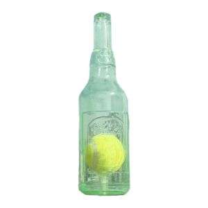 CHLOCH TPR Dog Chew Toy Bite-Resistant Beer Bottle Shape Pet Teeth Grinding Toy Fun Built-in Tennis Ball Interactive Dog Toy Indoor Play