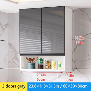 SOFTHOME Wall Cabinet Pantry Aluminum Cabinet for Kitchen Hanging Cabinet for Home Storage