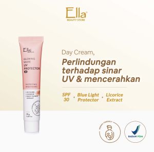 Ella Skincare Glowing White UV Protector (Day Cream Daisy Believe) with Licorice & Daisy Flower Extract - Wajah Cerah Seketika