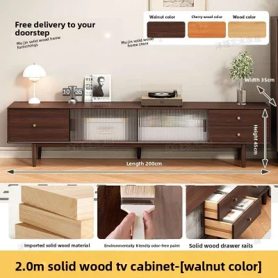 TV Cabinet Made Of Solid Wood Luxury Storage Cabinet For The Living Room Small-Sized Home Use New Chinese-Style Storage Cabinet Wall Cabinet