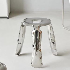 xpkQ Stainless Steel Stools Nordic Minimalist Stools Creative Irregular Balloon Artistic Low Chairs Luxury Living Room Furniture K7M2P