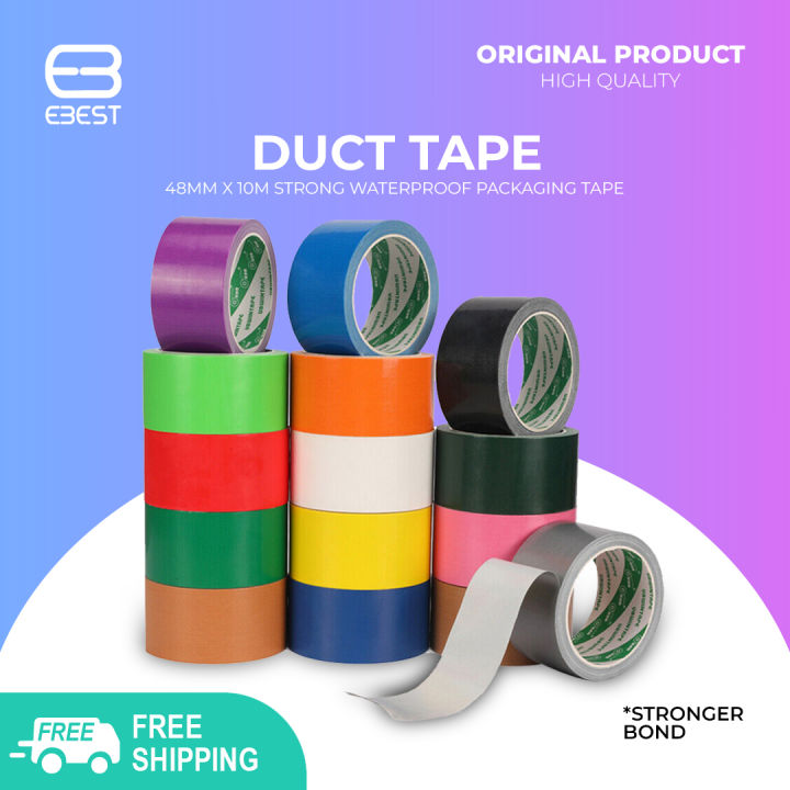 48mm x 10m Strong Super Waterproof Duct Fabric Duct Tape Roll Repair ...