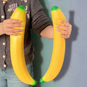 SDFBN Release Hand Giant Banana Squeeze Toy Relax Gift Sensory Simulated Banana Vent Toy Squishy Texture Elastic Slow Rebound Toy Sensory Play