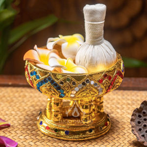 ขันโตกทอง ขันโตก พานไม้ พานลงทอง ขันโตกเดินเส้นติดกระจก พานใส่ของถวายพระ พานปิดทอง พานปิดทองติดกระจก