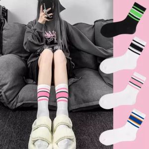 Set 10 Đôi Tất Cổ Cao Kẻ Sọc Cầu Vồng Phong Cách Hàn Quốc Năng Động Thời Trang Hotrend 2023
