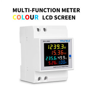 จอ AC 110V 220V 380V แรงดัน100A ตัววัดกระแสไฟฟ้าแรงแอคทีฟ KWH เครื่องวัดความถี่พลังงานไฟฟ้าโวลต์แอมป์ เครื่องวัดแรงดันไฟฟ้าความถี่ D52-2066 6IN1