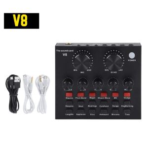 ~Ship from KL~ V8 Sound Card Broadcast Audio Streaming USB Headset Microphone Live V8 Singing Live Sound Card v8