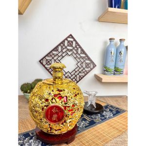 Bình thủy tinh đựng rượυ rồng mạ vàng chắc chắn thể tích 2500ml