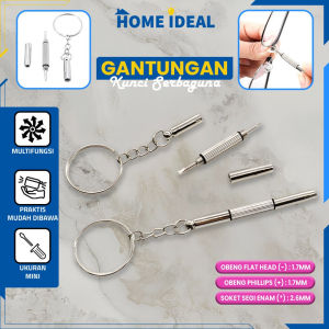 Gantungan Kunci Obeng 3IN1 Mini Multifungsi / Keychain Obeng Serbaguna / Screwdriver Obeng Plusminus Reparasi Kacamata