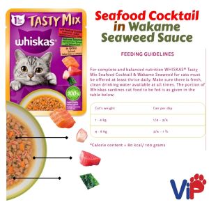 Whiskas Tasty Mix Cat Wet Food Nutritious Meal in Gravy for Adult Cats