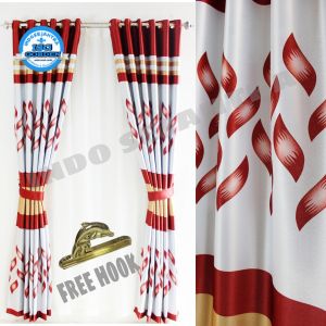 Gorden Pintu Kamar Tidur Aesthetic Murah Bahan Blackout Import Mewah Tebal dan Glosy Motif Minimalis