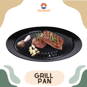 grill pan bakaran bbq bulat anti lengket diameter 23 cm