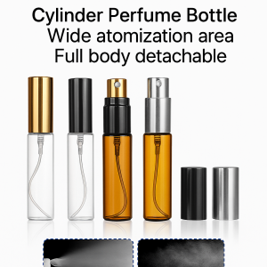 Teal Cylinder Glass Bottle Dispenser Bottle