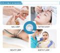 White Magnifier 8X Rolling Floor Stand Adjustable Magnifying Lamp Beauty Mag Light Salon Facial Lamp Equipment w/ Stand. 