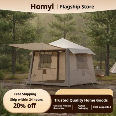 Homyl Rainproof Inflatable House Tent with Canopy Windproof Large Inflatable Cabin Tent