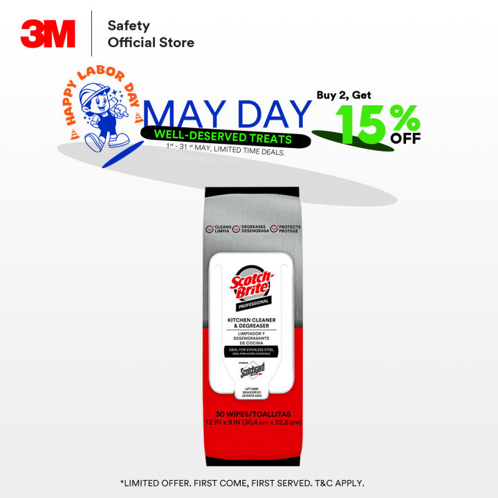 3M Scotch Brite Professional Kitchen Cleaner and Degreaser Wipe with