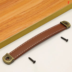 LEI Furniture Handles Cowhide Wardrobe Drawer Door Pull Leather Kitchen Cabinet Handles Hardware Door Handle