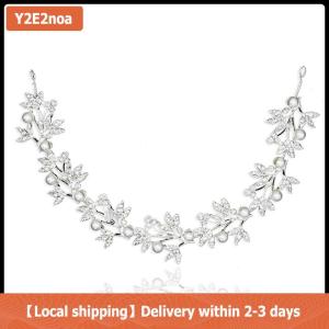 【Local shipping】 Silver Bendable Pearl Crystal Bridal Hair Vine Wedding Headband Hair Accessories