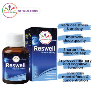 Organic Ashwagandha Extract & Lemon Balm Extract Reswell Capsule - Relieve Stress & Improve Sleep Quality - KSM-66