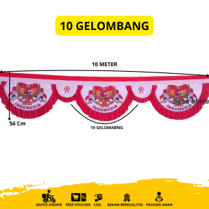 Bendera Background Merah Putih Model Garuda 10 Meter