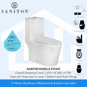 SANITON ROSELLE ST2457 Rimless One Piece Toilet Bowl with Whirlpool flush Saniton Toilet Price In Sri Lanka Price Of A Toilet - Lazada