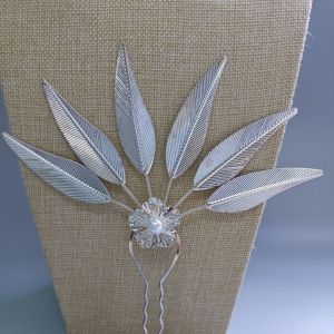 DEUKIO กิ๊บดีไซน์ลายใบไม้หรูหราสำหรับผู้หญิงเครื่องประดับสไตล์ไทยดั้งเดิม