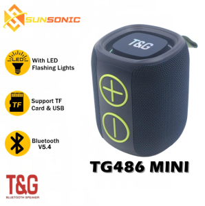 T&G TG486 Mini TWS Portable Bluetooth V5.4 Outdoor Waterproof Extra Bass with Handle RGB Speaker