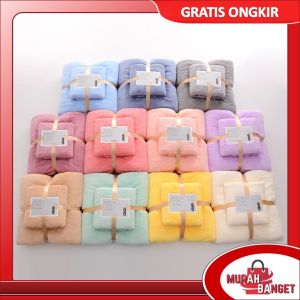 Murah Banget - Handuk Set 2 in 1 Dewasa / Handuk Badan dan Wajah Lembut Handuk Mandi / Handuk Olahraga Bahan Cotton