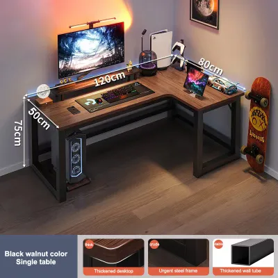 Bewell Computer Table Office Desk L Shaped Game Table Long Corner Study Work Desk Bedroom Corner Desk